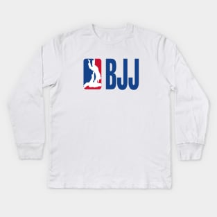 BJJ - Jiu Jitsu NBA logo parody Kids Long Sleeve T-Shirt